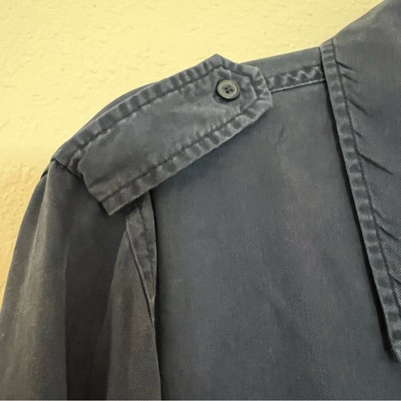 Pistola Revolve Button Down Blouse Top Long Sleeve Navy Blue SZ XXL - Picture 5 of 14